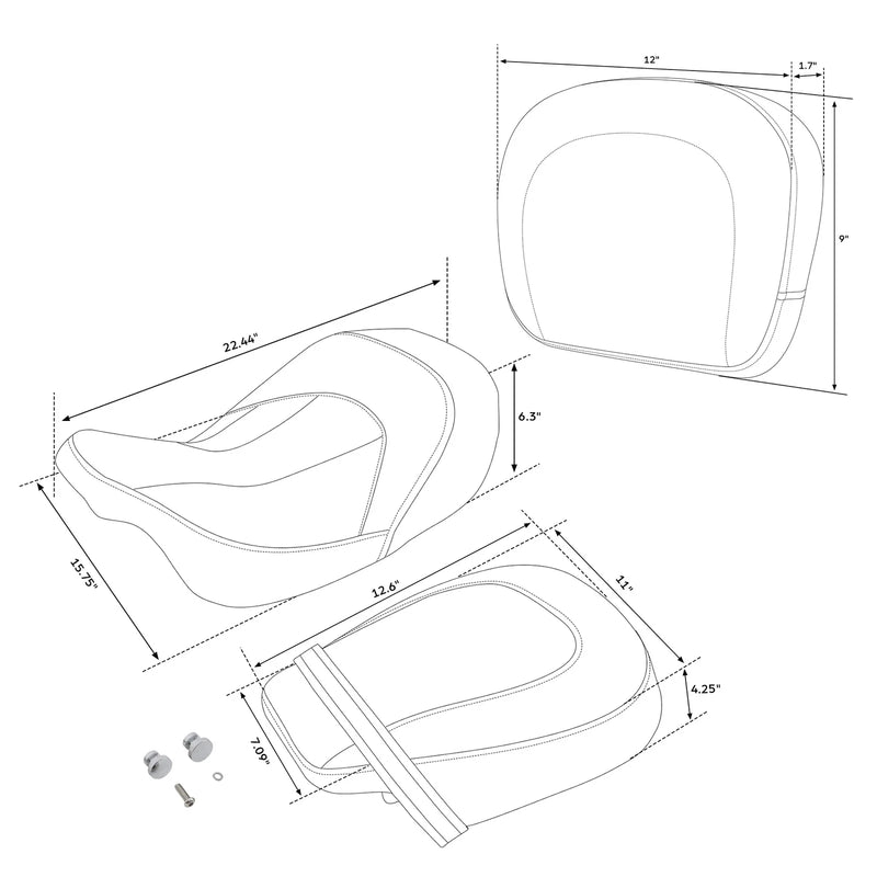 Harley CVO Street Road Glide Driver & Passenger Backrest Pad (2009 - 2023)