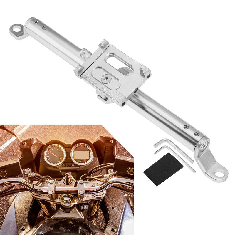 Motorcycle Balance Bar Extender Bracket Center Hole Silver Tone 1 Set