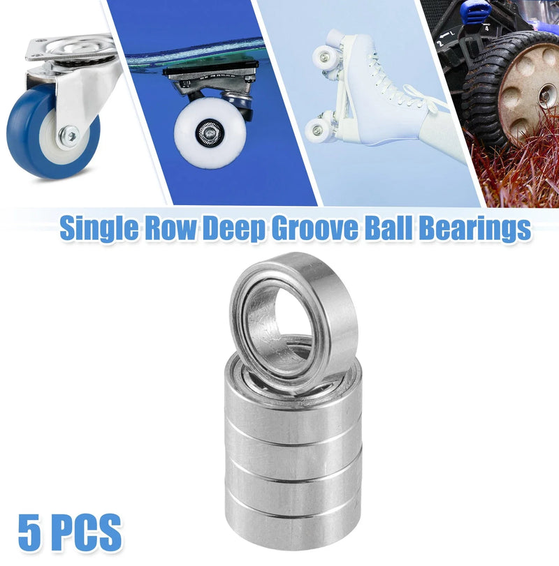 Car 5 Pcs 5x8x2.5mm SMR85ZZ Car Single Row Deep Groove Ball Bearings