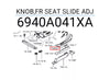 Mitsubishi L200 Triton Front Seat Slide Adjuster Knob (2005-2014)