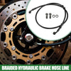 Motorcycle 100cm Braided Hydraulic Brake Line Oil Hose Black Army Green
