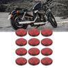 Motorcycle Bike 6 Pairs M6x1.0 Red Universal Screw Mount Warning Reflector