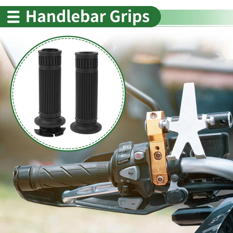Motorcycle Handlebar TPU Black Stripe 7/8" 22mm Hand Grips Cover Kit
