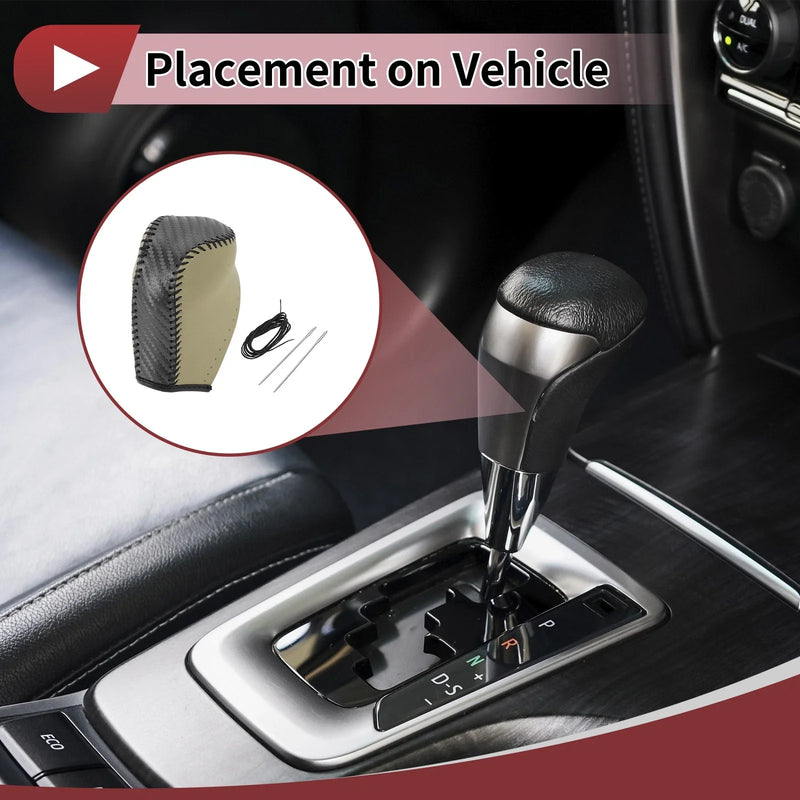 Toyota Corolla (2014-2018) Beige Leather Car Gear Shift Knob Cover 1 Pc