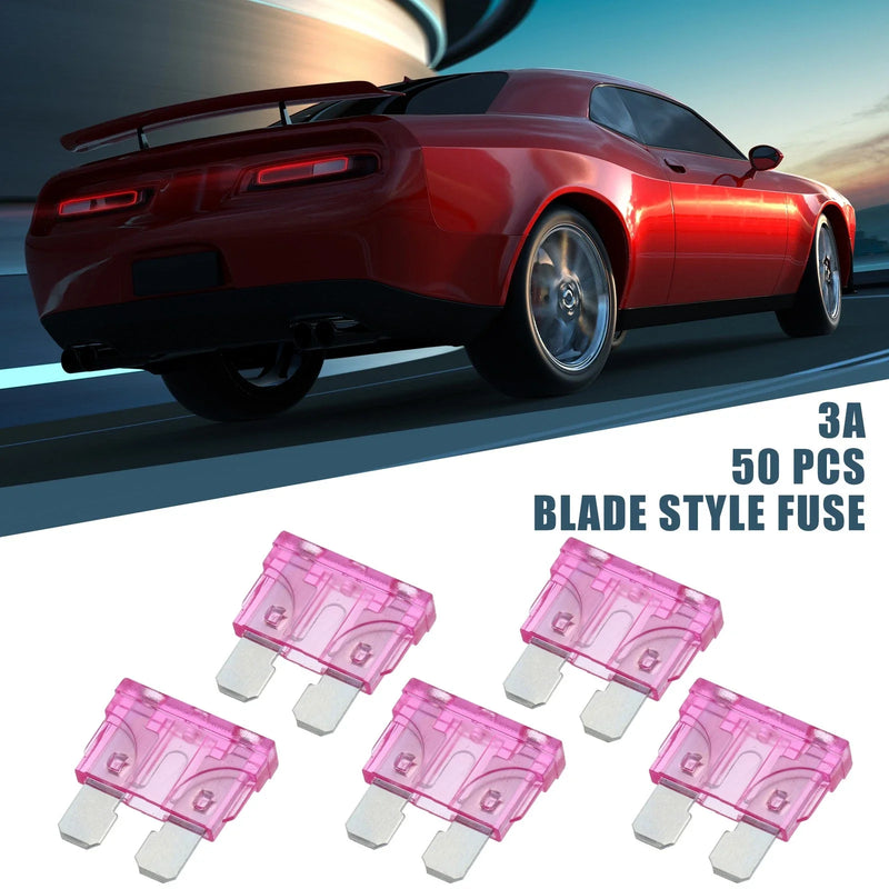 Car Boat Truck SUV Motorcycle 50pcs Blade Style Fuses 3A Mini Size