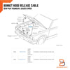 Nissan Datsun 720 Pickup Hood Release Lock Control Cable (79-91)