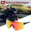 Motorcycle 1Pc Goggles Red Lens Black Frame Tri-acetel Cellulose PC