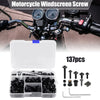 Motorcycle Bolts & Screws 137pcs Black Motorcycle Fairing Fasteners Mounting Washers Nuts