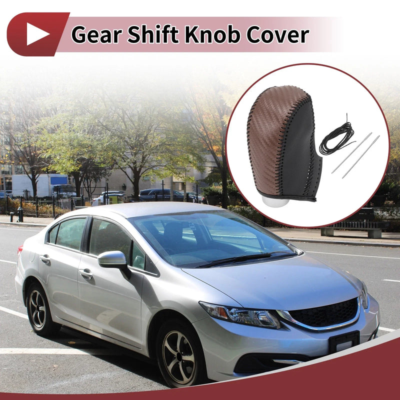 Subaru XV Crosstrek Brown Carbon Fiber Gear Shift Knob Cover (2013-2015)