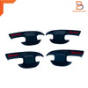 Isuzu D-MAX Matte Black Door Handle Insert Bowl Cover Red Trim (20-25)