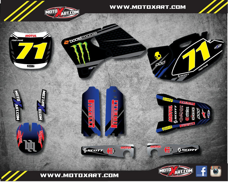 YZF 250 (1998-2002) - RAVAGE STYLE Decals Full Custom Sticker Kit