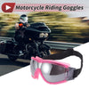 Motorcycle Riding Goggles Silver Tone Lens Pink Frame PC PU Cycling Sunglasses