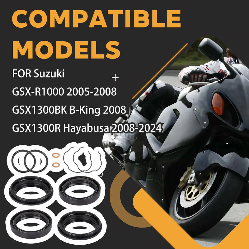 Suzuki B-King GSX1300BK Front Fork Shock Absorber Oil Seals (2008)
