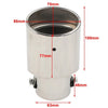 Car Silver Stainless Steel Round Exhaust Pipe Tail Muffler Tip