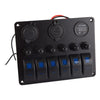 Car Truck Marine Boat 6 Gang LED Rocker Switch Panel