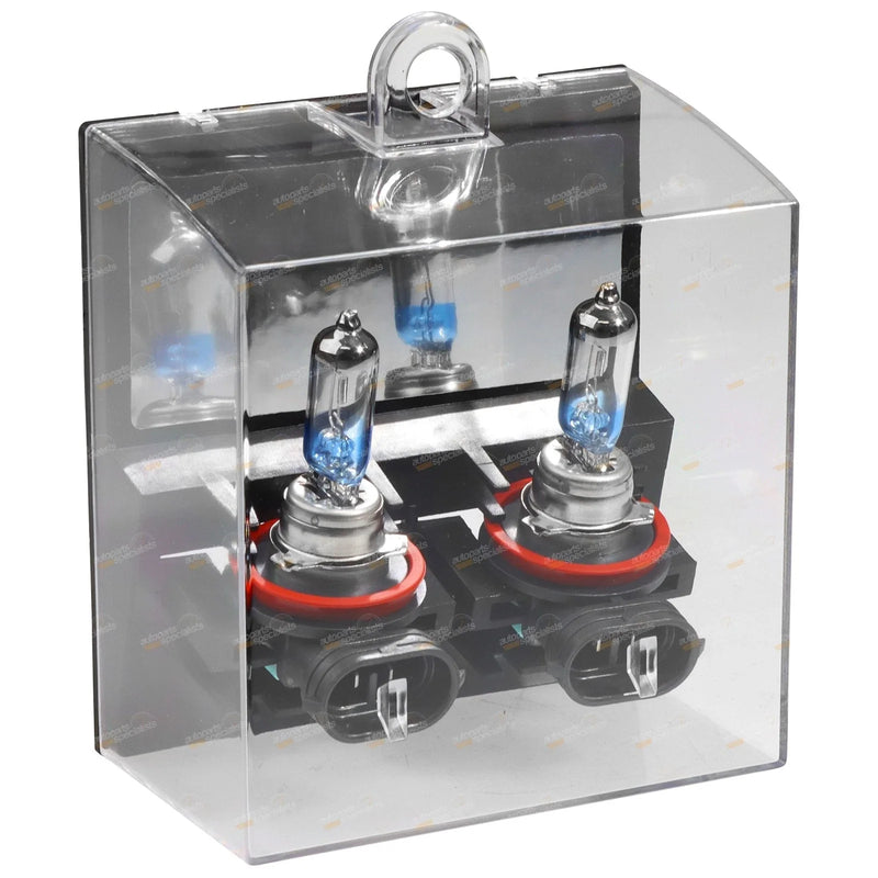 Vehicles H11 Ultra 2 x Light Globes 12V 55W Bright White Halogen