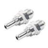 8AN Male Flare Bulkhead to 3/8" Hose Barb Fuel Tank Fittings (Universal) 2 Pcs