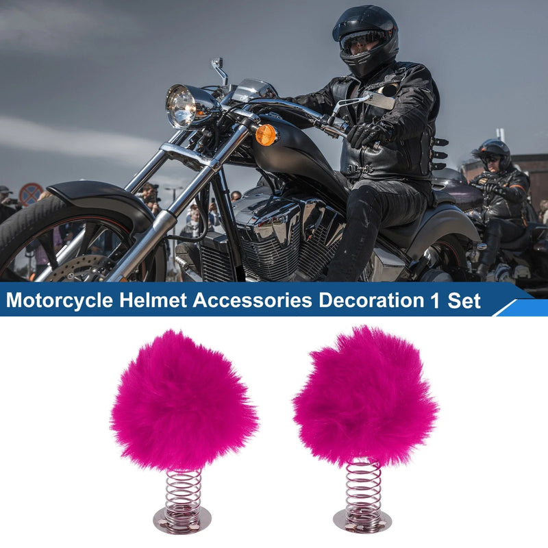Motorcycle 2 x Rose Red Plush Iron Motorcycle Helmet Accessories Decoration
