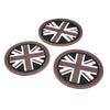 Mini R55 R56 R57 Union Jack Flag 3 Pcs Anti-Slip Cup Mats (2006-2013)