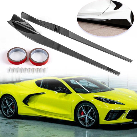 Corvette C8 2020-2024 Carbon Style 5VM Side Skirts Extensions (2020-2024)