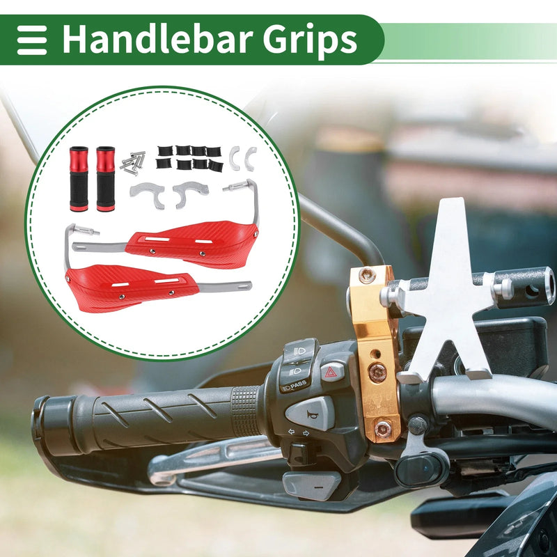 Motorcycle Handlebar End Grips / Red Aluminum Alloy Rubber