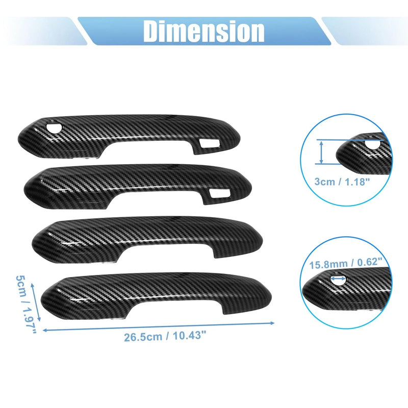 Toyota RAV4 (2019-2021) Carbon Fiber Black 4 x Door Handle Cover Trim