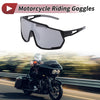 Motorcycle Riding Goggles Silver Tone Gray Black Tri-Acetyl Cellulos PC