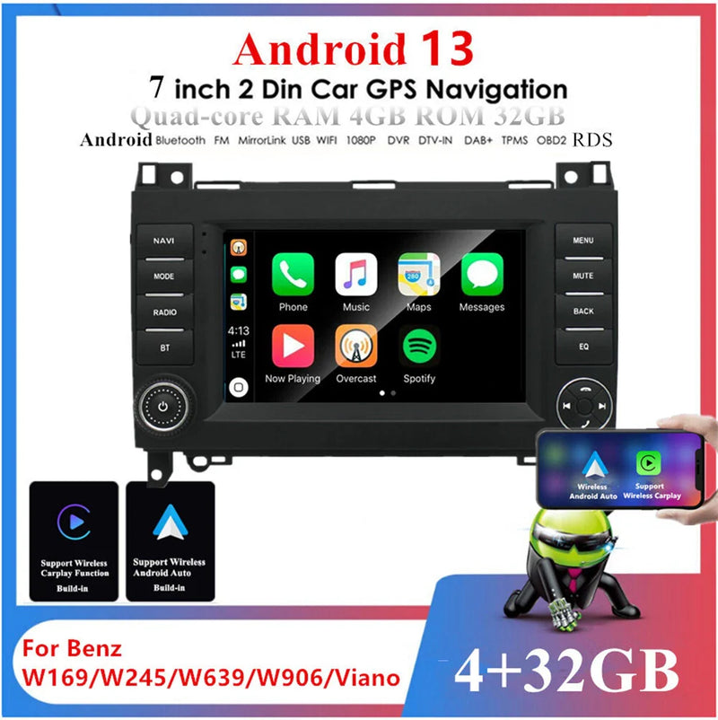 Benz W169 W245 W639 Sprinter 7" Stereo Radio GPS Navi (2006-2018)
