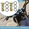 Motorcycle 2 x M16x1.5 54mm Length Hollow Bolt with Washer