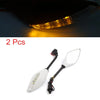 Universal Motorcycle Dirt Bike 2 x Integrated LED Turn Signal Side Mirrors 10MM