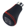 Car 5 Speed Black & Red Leather Gear Shift Knob