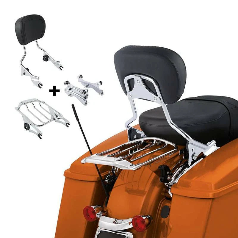 Harley Street Glide Backrest Sissy Bar Luggage Rack Docking Kit (2014-2024)