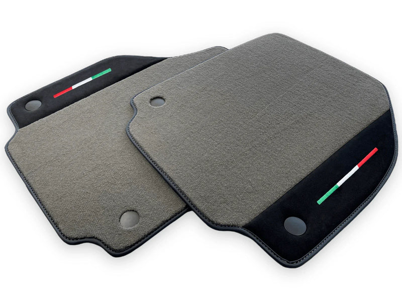 Ferrari F8 Tributo with Alcantara Leather Gray Floor Mats (2019-2023)