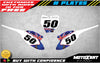 KTM 50 Custom Number Plate Stickers 2016-2023 Aussie Style Decals