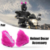Pair Bicycle Motorcycle Plush Cat Ears Shape Helmet Decor Rose Red White