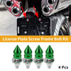 Universal Motorcycle License Plate Screws Cover M6 45mm Green 4 Pcs