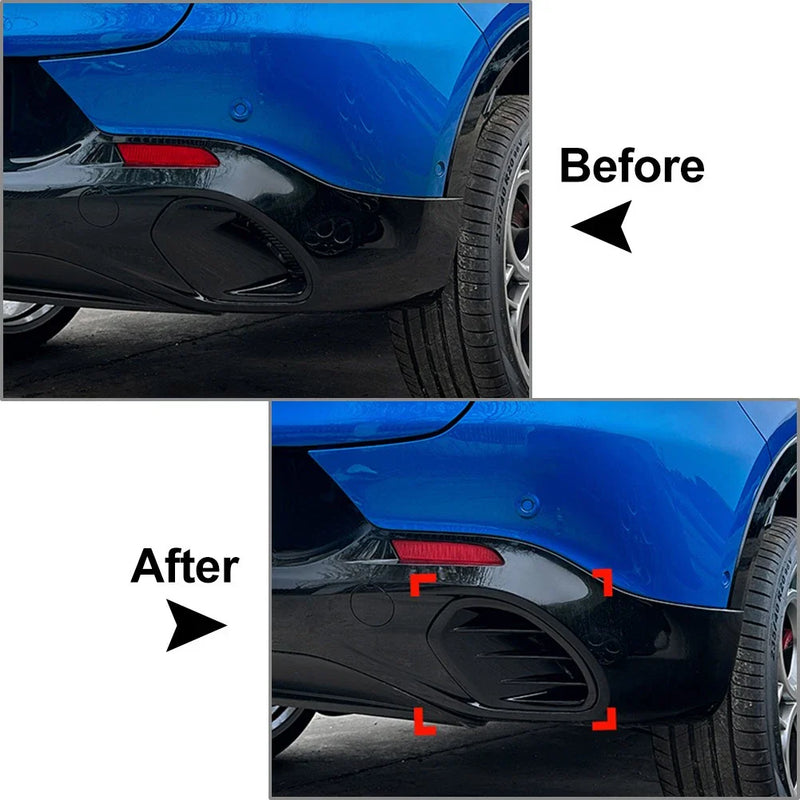 Alfa Romeo Tonale Glossy Black Rear Bumper Side Vent Covers (2023-2026)