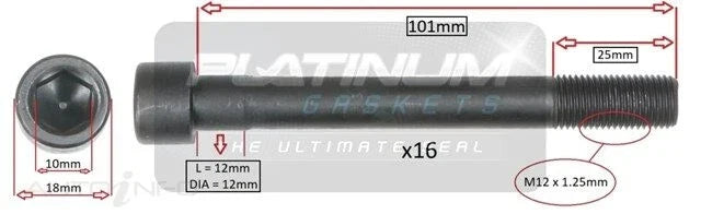 MITSUBISHI 380 DB CYLINDER HEAD BOLT SET 3.8L 6G75 (2005–2008)