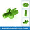 Motorcycle Brake Lever Barrel Adjusters Screws M10 Green 2 x