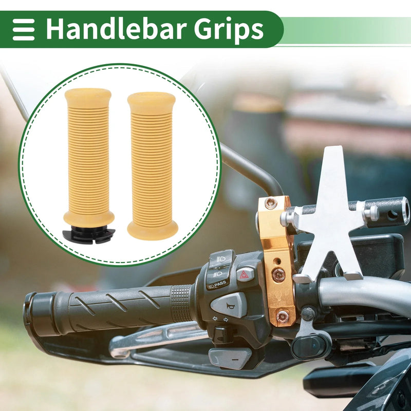 7/8" 22mm Motorcycle Hand Grips Covers Yellow Thread Pattern
