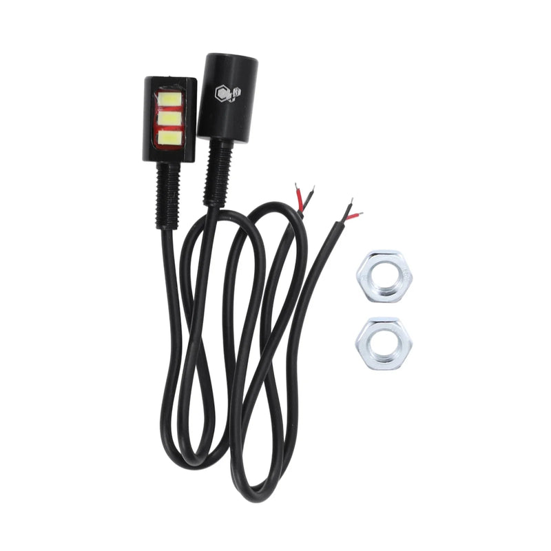 Car Motorcycle 2 x White Black License Plate Light 12V Led Tag Lamp