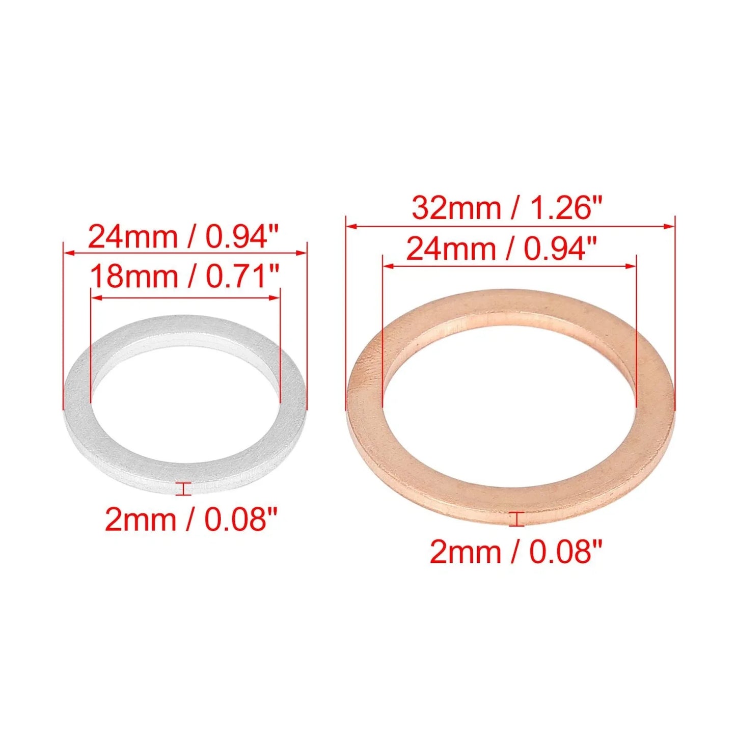 6 x Oil Drain Plug Gaskets for Toyota (12157-10010, 90430-24003)