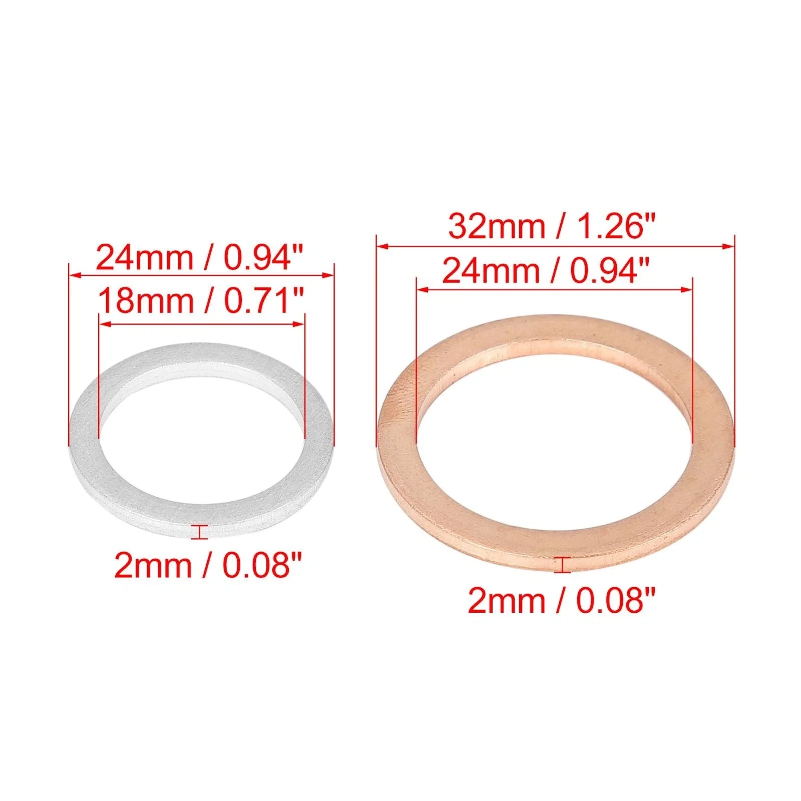 6 x Oil Drain Plug Gaskets for Toyota (12157-10010, 90430-24003)