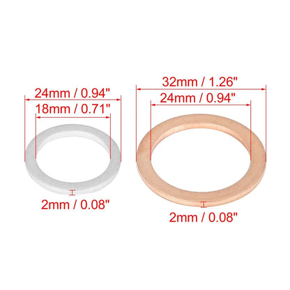 6 x Oil Drain Plug Gaskets for Toyota (12157-10010, 90430-24003)