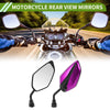 M10 Motorcycle Rear View Mirrors Leaf Shape Purple Iron Plastic 1 Set