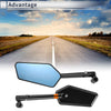 Motorcycle M8/M10 Rear View Mirror Handlebar Mirror Black Aluminum Alloy