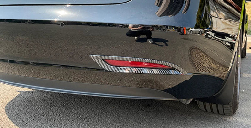 Tesla Model 3 (2018-2023) 2 x ABS Carbon Fiber Rear Fog Light Lamp Cover Trim