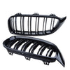 BMW F32 F36 F82 4-Series Gloss Black Dual Slat Front Bumper Grille (2014-2020)