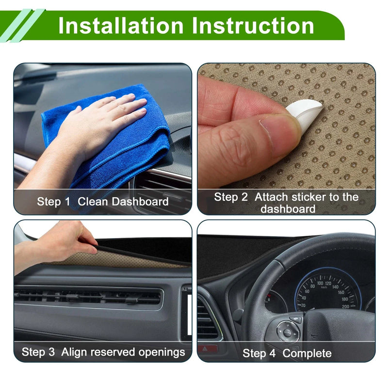 Toyota Wish 2010-2018 Sun Protector Black Dashboard Cover Mat