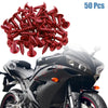 Motorcycle Car 50pcs Red Round Cross Head Self-Tapping Bolts Screws